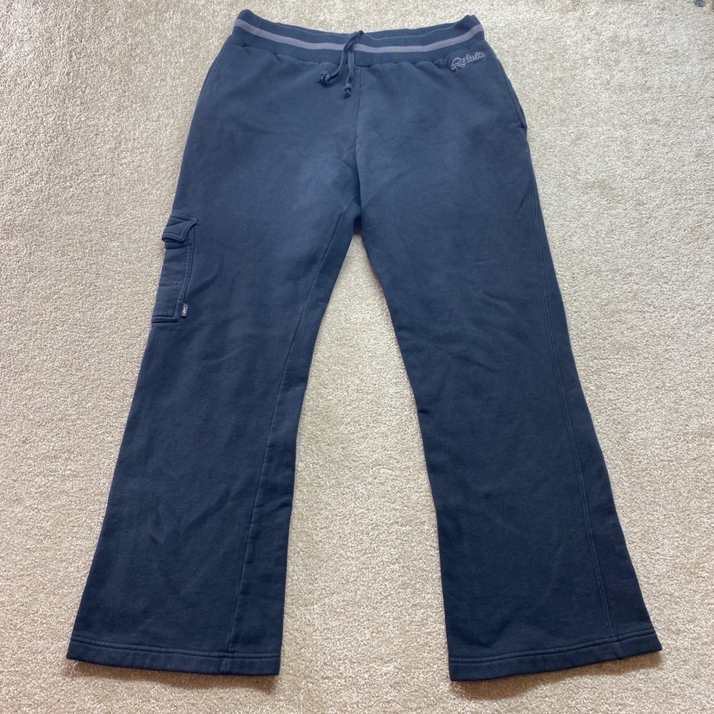 Reebok Sweatpants Mens Large Cargo Jogger Black Athletic Lounge Pants